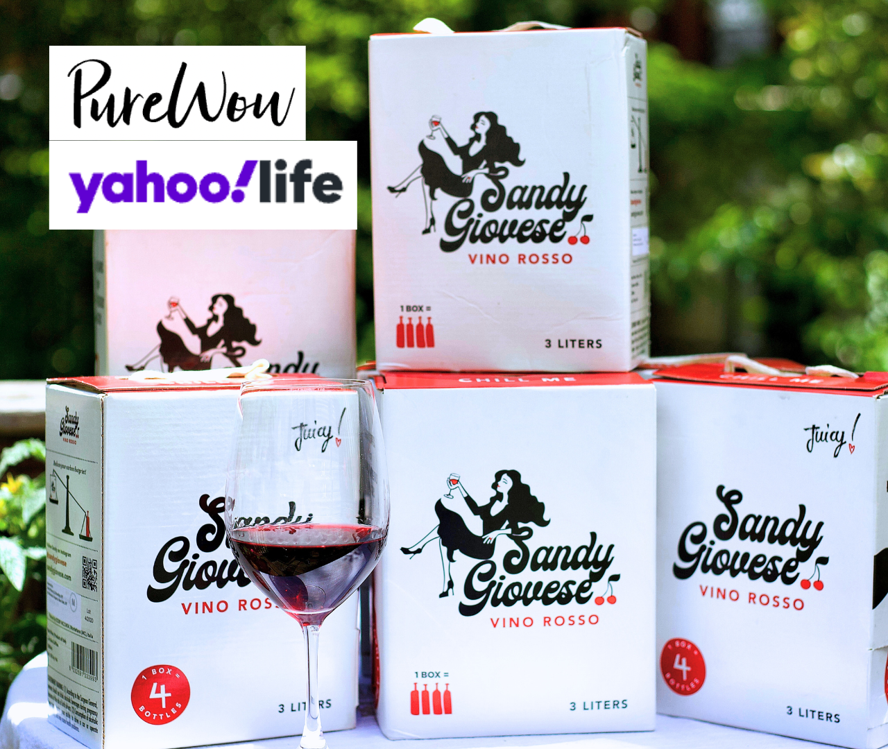5.29.24 | YAHOO LIFE & PUREWOW. "Best Affordable Red Boxed Wine. Sandy Giovese's packaging [is] 'summery and attractive, chic for boxed wine."